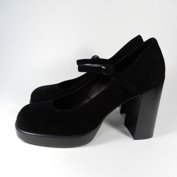 JEFFREY CAMPBELL Kenzley Platform Mary Jane Pumps Heels Size 10 Black Suede NEW - Picture 8 of 12